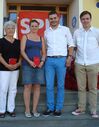 Sebastian Gruber (2.v.r.) u Florian Huber (re) mit den Neumitgliedern Elisabeth Weinzierl (li) u Christina Weiß (2.v.li)